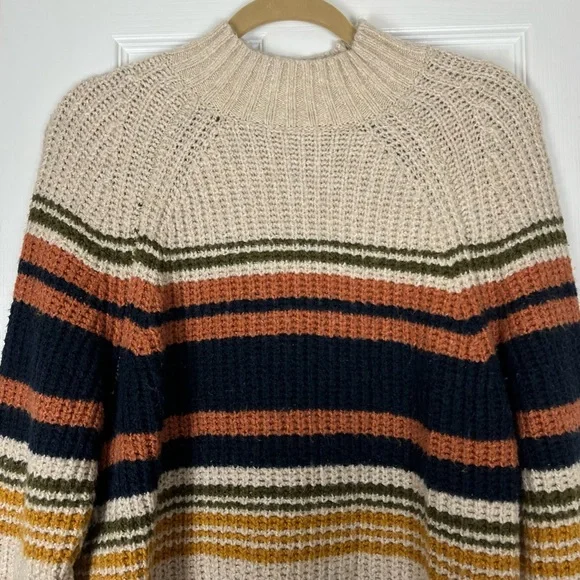 Universal Thread Striped Pullover Ribbed Knit Sweater Sz S Cozy - Picture 2 of 7
